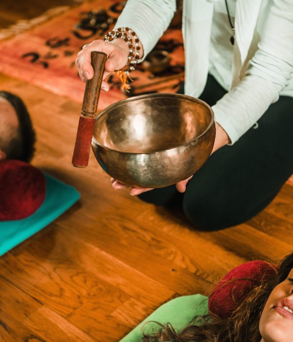 Tibetan singing bowl in sound therapy